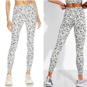 Varley Century Legging Dark Gray Abstract Print High Rise Cropped Yoga Pants S